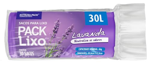Saco De Lixo PACK LIXO Lavanda 30 Litros - Sacos de lixo perfumardos que neutralizam o odor