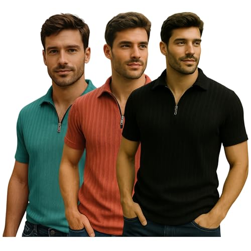 Image of Preneum Men's Polo T‑Shirt | Comfortable Rich Polycotton, Band Collar, Regular Fit | Stylish & Premium All Day Wear (Available in Plus Sizes)