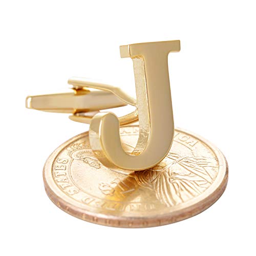 Men's Gold Alphabet Cufflinks 1 Pair with Gift Box2