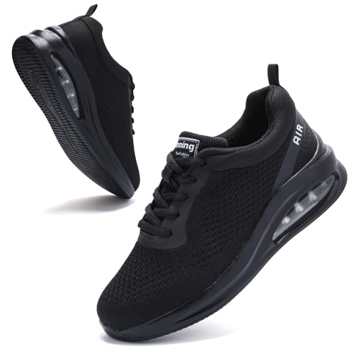 Womens Orthopedic Trainers with Arch Fit Air Cushion Memory Foam Breathable Mesh Anti-Slip Running Shoes for Ladies Tennis Comfort Sneakers All Black UK 7 Womens Orthopedic Trainers with Arch Fit Air Cushion Memory Foam Breathable Mesh Anti-Slip Running Shoes for Ladies Tennis Comfort Sneakers All Black UK 7
