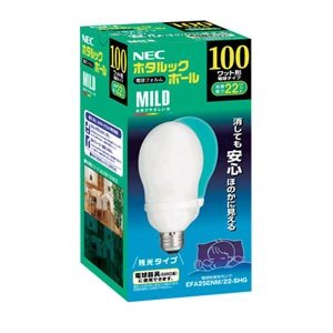 Amazon | NEC 残光機能付き 電球形蛍光ランプ A形 100Wタイプ