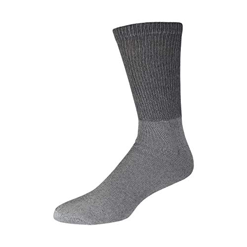 Big and Tall Diabetic Cotton Crew Socks, King Size Mens Athletic Crew Socks (13-16, Black/Gray/White) - 12 pairs4