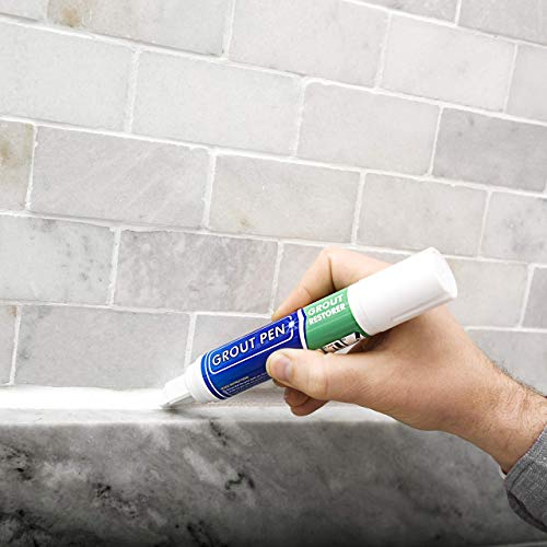Grout Pen White Tile Paint Marker: Waterproof Grout Paint, Tile Grout Colorant And Sealer Pen - White, Wide 15Mm Tip (20Ml) #TOP7