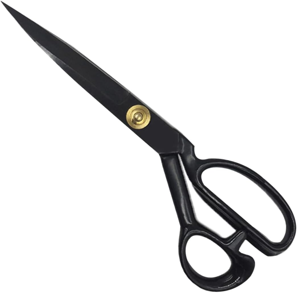 Tofficu 1pair Professional Tailor Scissors Heavy Duty Metal Cutting Shears for Sewing Crafting Tailoring Black Comfortable Handle Lightweight for Precision Tasks