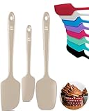 DI ORO Silicone Spatula Set - Rubber Kitchen Spatulas for Baking, Cooking, & Mixing - 600°F Heat-Resistant & BPA Free Silicone Scraper Spatulas for Nonstick Cookware - Dishwasher Safe (3pc, Clay)