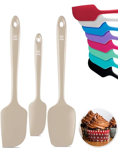 Image of DI ORO Silicone Spatula Set - Rubber Kitchen Spatulas for Baking, Cooking, & Mixing - 600F Heat-Resistant & BPA Free Silicone Scraper Spatulas for Nonstick Cookware - Dishwasher Safe (3pc, Clay)