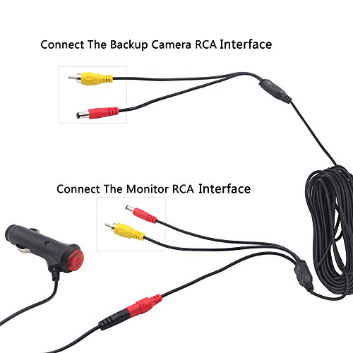 Royitay 12V/24V Super Thin 4 Pin Cigarette Lighter Power Supply Kit For Car Rear View Camera And Lcd Monitor With Rca Connection Cable Extension For Backup Camera #TOP3