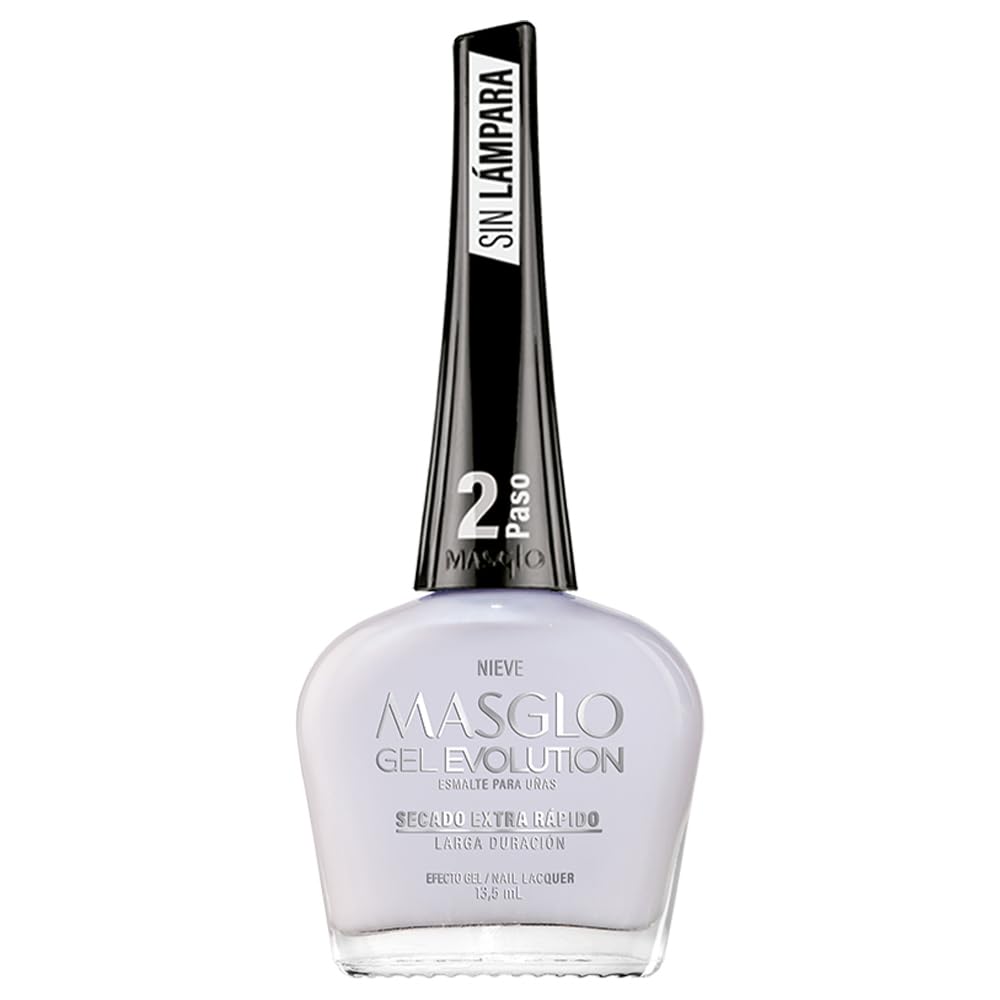 GEL EVOLUTION Nail Polish Gel Effect, No UV/Led Lamp Required, Duration up to 12 day, Colors Nieve - Effecto Gel sin necesidad de lampara UV/Led, hasta 12 dias de duracion