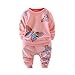 Produktbild MRULIC Kleinkind Baby Jungen und Mädchen Insgesamt Langarm T-Shirt und Hose Trainingsanzug Bekleidungsset Outfits Schlafanzug mit Schmetterlingsdruck(Pink,70-80cm/S)