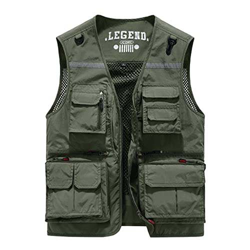 Gilet d'outils multi-poches homme RJJ vert 2XL pour veston outdoor