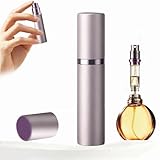 Moling 5ML Atomizador Perfume Recargable,Miniaturas Perfume Botella Spray Viaje,Totalmente Estanco,para Bolsos de Mano y Maletas(Rose)