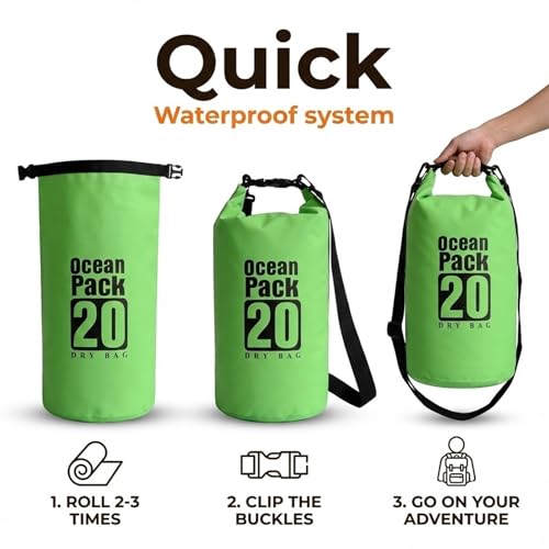 Image of Floating Waterproof Dry Bag for Kayaking Boating Paddle Boarding | 5L /10L /15L /20L /30L Lightweight Small Waterproof Backpack Keeps Gear Dry And Afloat For Hiking Camping Beach With Roll Top