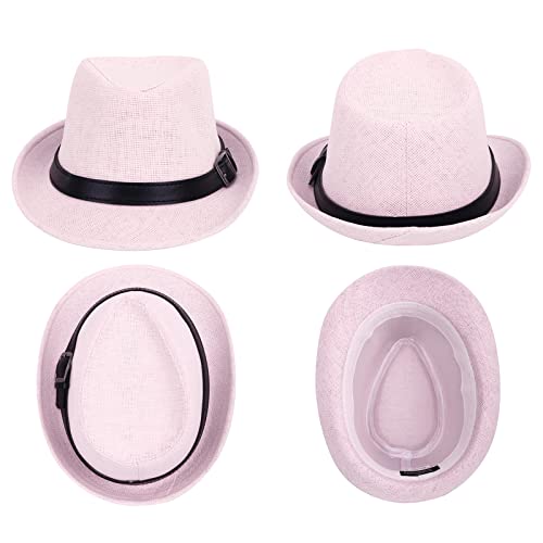 Pink Fedora Hats For Men Summer Beach Fedora Sun Hat Straw Depp Fedora Hats For Men Fadorabhats For Men Pink Hats For Men,Lt Pik, Lxl #TOP1