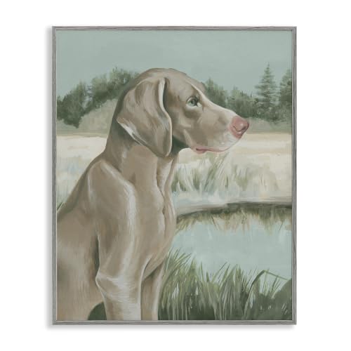 Labrador Lake Landscape Dog, 11 x 14 Inch Framed Giclée Print