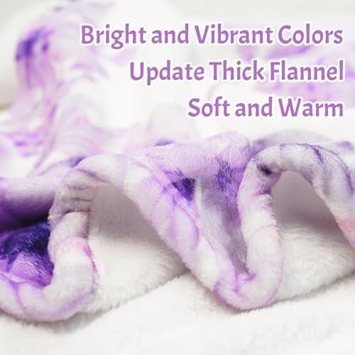 Image of Personalized Baby Blanket with Name, Custom Name Blanket for Kids Soft Flanne Blankets in Easter Personalized Baby Gifts for Infant Newborn Shower (Purple)