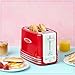 Nostalgia Retro Wide 2-Slice Toaster, Vintage Design With Crumb Tray, Cord Storage & 5 Toasting Levels, Red