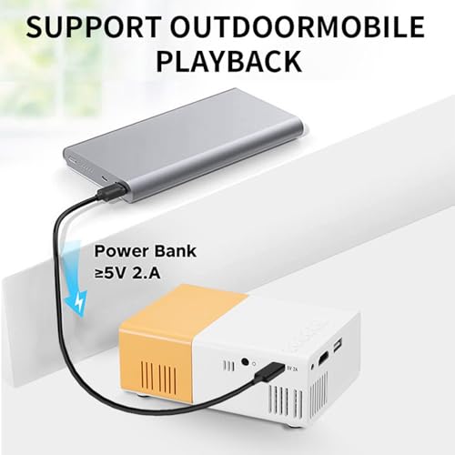 Goshyda Mini Projecteur, Projecteur Portable FHD 1080p, Projecteur de Film de Correction Automobile Compatible avec Les Bâtons de Streaming pour Ordinateur Portable pour Smartphone,