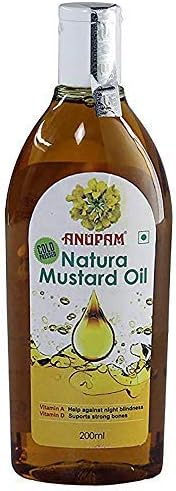 Anupam Cold Pressed Natura Mustard Oil (100 ML) (Home Pantry Groceries Items Kitchen and Home Healthy Cooking Oil Edible Oil Natural Extracts)