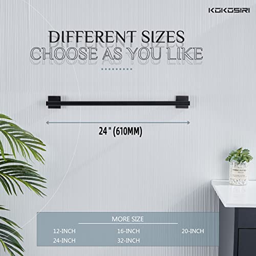 Image of KOKOSIRI Bathroom Towel Bar Bath Towel Holders for Toilet Kitchen Cabinet Wall Mount 24 Inch, 2 Pack Oil Rubbed Bronze Stainless Steel B4005ORB-L24-P2