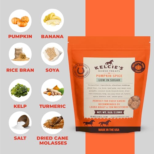 Kelcies Pumpkin Spice Horses Treats - Low Sugar, Starch, and Carbohydrates | Healthy Treats for Horse Supports Superior Digestion 5 Pound (1 Pack) - Image 4