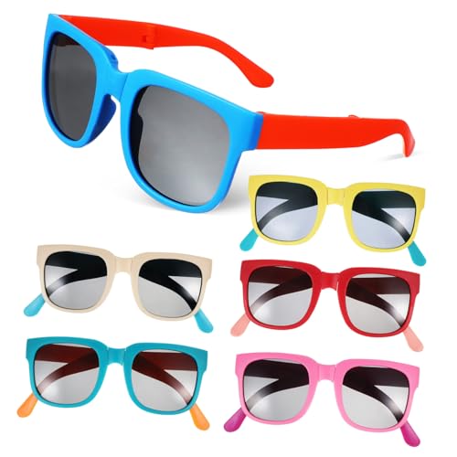 NOLITOY 6 Pcs Sunglasses Lightweight UV Protection for Party Favors with Scratch Resistant Lenses for Outdoor Fun and Special Occasions