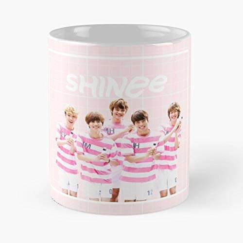 Shinee Pink Kpop Grid Gift Coffee/tea Ceramic Mug 11 Oz