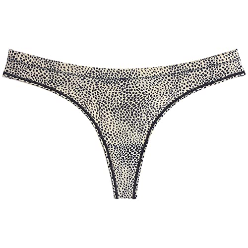 Montecarduo String Femme - 2Pcs Sexy Été Femmes Léopard Culotte sans Couture Femme sous-Vêtements Taille Basse Thongs Zebra Pantys G-String Confort Thong Lingerie M-XL, Style3, XL Cover