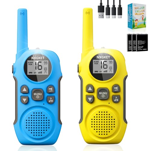 Walkie Talkie NiñOs Recargable,2pcs NXGKET Walki Talki Largo Alcance Batería Li-Ion,Regalo de Juguetes al Aire Libre para...