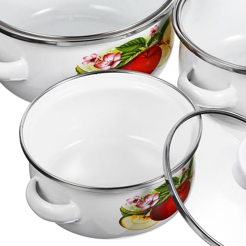 Set de 3 casseroles à soupe en émail LABRIMP marmites empilables - 8
