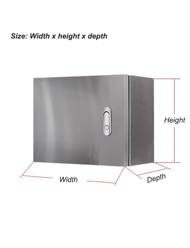Lockable Weatherproof Electrical Junction Box, 304 Stainless Steel Enclosure with Mounting Plate for Outdoor Use, Durable Electrical Box for Secure Connections