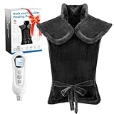 WUGE Mothers Day Gifts for Mom, Heating Pad for Neck Shoulder and Back, Birthday Gift for Women Men, Deeper Pain Relief, Large Weighted Heat Pad, ETL Certified, Gray