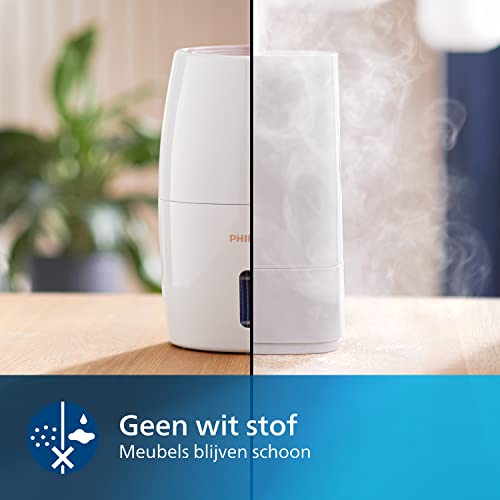 Philips 2000 Series Luchtbevochtiger, Luchtbevochtiging tot 200 ml/u in Kamers tot 32 m², Nanocloud-Technologie, 3 Snelheden, Slaapstand, 2l Reservoir (HU2716/10) - Afbeelding 4