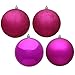 Vickerman 485323-6 Fuchsia 4 Assorted Finishes Ball Christmas Tree Ornament (Set of 4) (N591570BX)