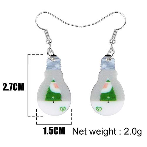 Preisvergleich Produktbild GUOHAUNB Acryl Weihnachtsbaum Glühbirne Ohrringe Tropfen Baumeln Schmuck Für Frauen Mädchen Teen Kid Geschenk Festival Dekoration Zubehör