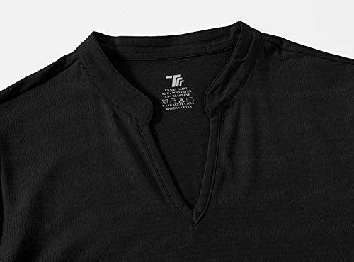 Image of BASUDAM Women's Golf Polo Shirts V-Neck Short Sleeve Collarless Tennis Running T-Shirts Quick Dry