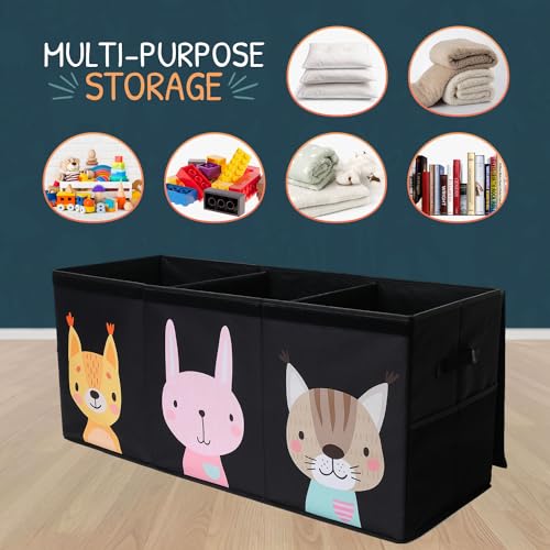 image for SoftOwl Extra Large Toy Storage Organizer with Lid - Sturdy, Collapsib