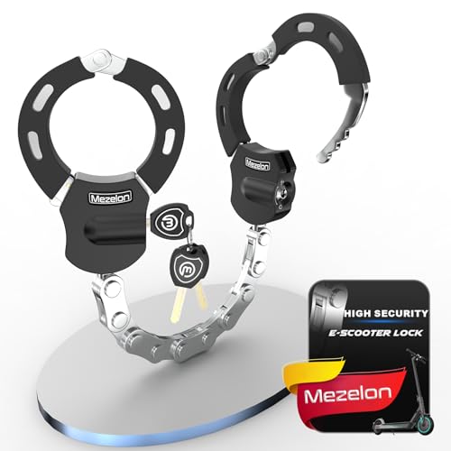 Mezelon E Scooter Schloss | Fahrradschloss | Hochsicherheits-Schlösser | Handschellenschloss | Hochbelastbare Schlösser für E Scooter/Fahrräder/E-Bike/Motorrad