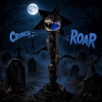 COSTWAY 190cm Halloween Karnivoren Pflanze, Halloweendeko mit Licht & Sound | Animierte Monsterpflanze mit beweglichem Maul & bunten LED-Leuchtern, Sprukhaus Requisite mit Ständer für Garten, Hinterhof – Ansicht 6