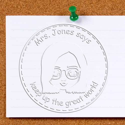 Customized Bitmoji Feedback Seal Embosser - Ideal for Gifted and Talented Program Teachers - Personalized Teacher Stamper - Unique Educational Tool for Classroom Feedback and Recognition