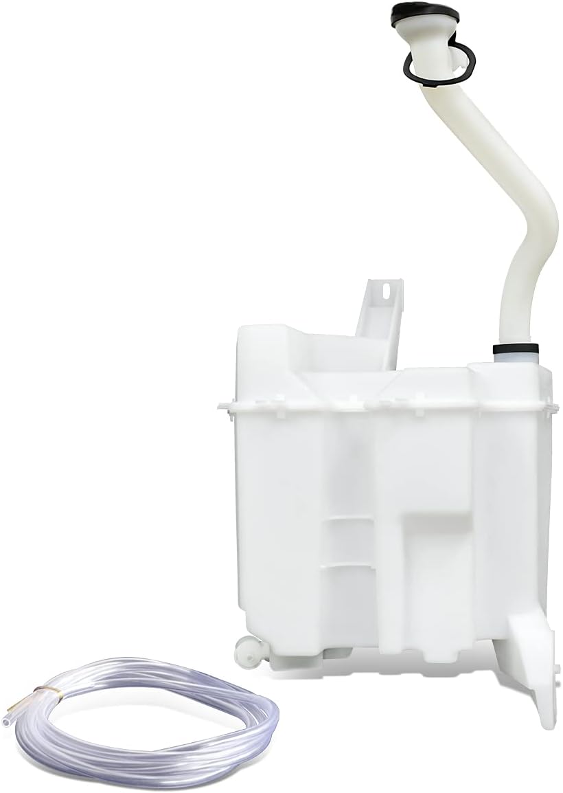 Auto Dynasty NI1288127 Factory Style Car Windshield Washer Reservoir Tank - Reservoir Cap | Filler Tube | Washer Fluid Pump - Compatible with Sentra 07-12, White