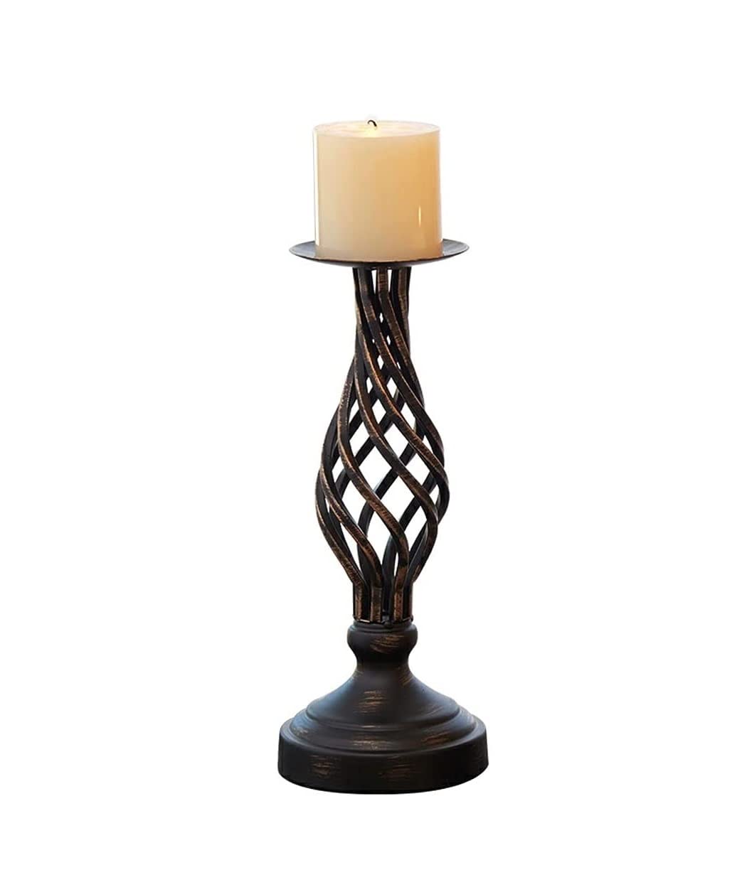 Sturdy Candle Holder Stand Candle Stand Retro Iron Candlestick Holder Wedding Banquet Candlelight Dinner Props Table Decoration Non Topple(4.53 * 11.02inches)