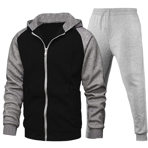 Pantalons de Course à Pied Homme et Tenue Complète de Jogging Noir pour Loisirs et Voyages