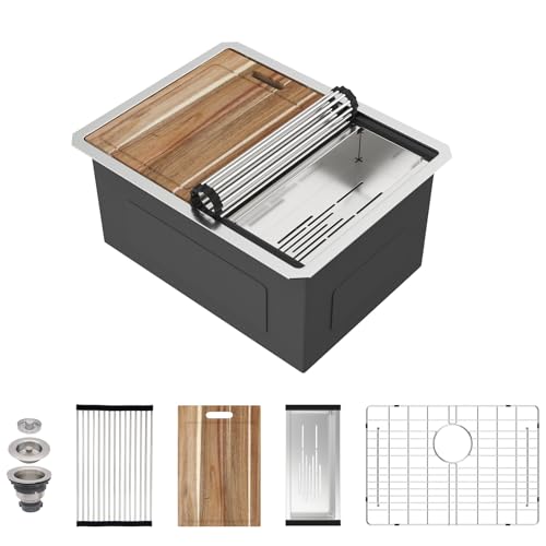 Évier utilitaire à linge extra profond 61 cm encastrable en inox
