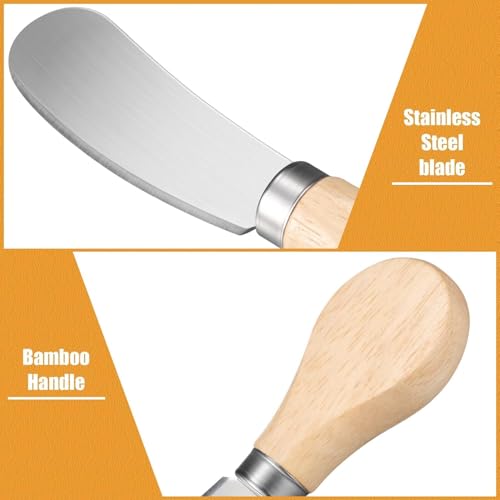 Mini Butter Knife - 4pcs Stainless Steel Butter Spreader, Cheese Spreaders with Wooden Handle - Image 5