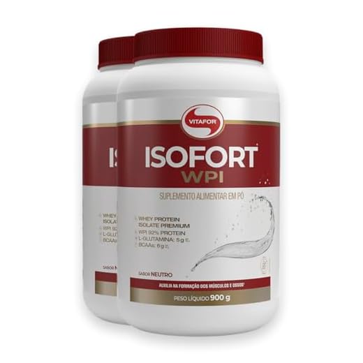 Kit 2 Isofort Vitafor Whey Protein 900g Neutro