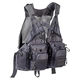 BASSDASH Strap Fishing Vest Adjustable for Men and Women, for Fly Bass Fishing and Outdoor Activities