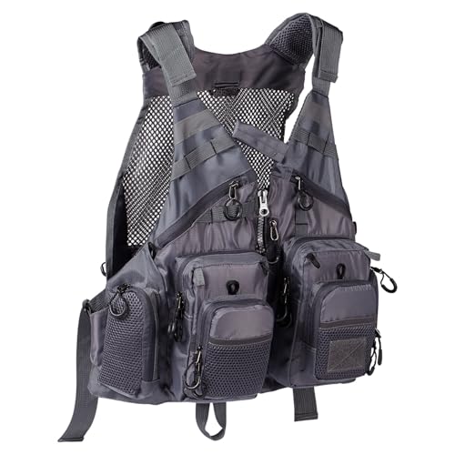 BASSDASH Strap Fishing Vest Adjustable for Men and Women, for Fly Bass Fishing and Outdoor...