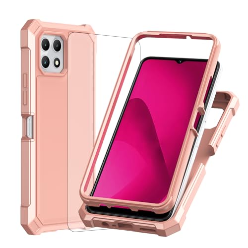 Ailiber for T-Mobile Revvl 7 5G Case, Screen Protector-Rose Gold