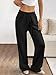 ATHMILE Womens Sweatpants Wide Leg Barrel Pants Baggy Joggers Low Waist Fall Fashion Winter Clothing Pockets 2025 Black