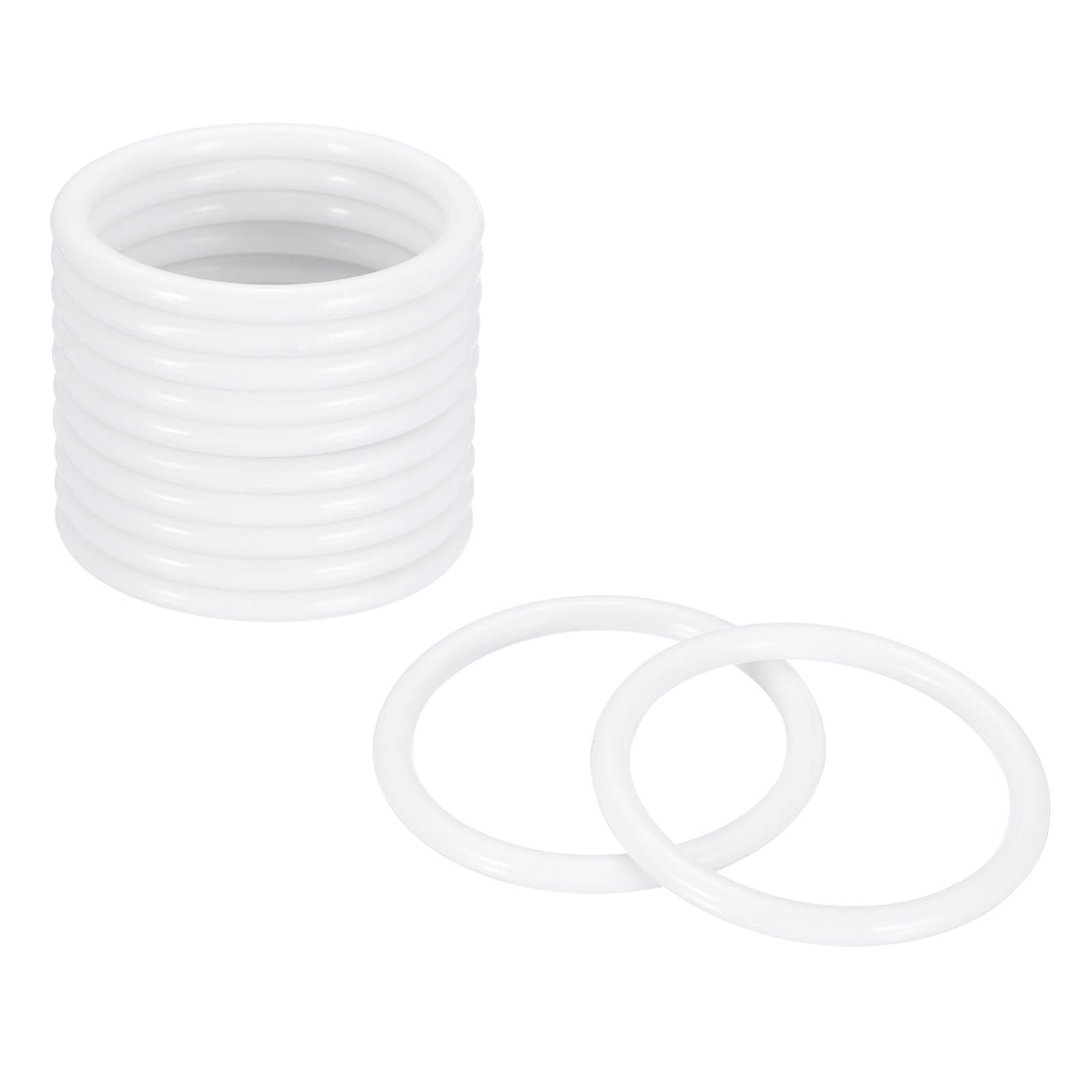 sourcing map 12Pcs Dream Catcher Rings, 2.4" Plastic Macrame Wreath Floral Round Hoop, Plastic Circle O Rings for DIY Crochet Craft Making, Wedding Wreath, Wall Hanging Decor, White